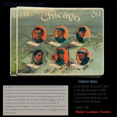 Picture, Helmar Brewing, Helmar 6 Up Die-Cut Card # 46, F Parent; F Payne; B Purtell; E Walsh (HOF); L Tannehill; F Smith;, AL AMERICAN, Chicago White Sox